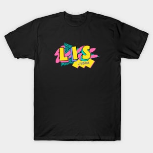 Lisbon, Portugal Retro 90s Logo T-Shirt